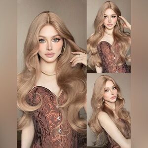 Synthetic wig ♡ with waves 26 inches long, heat resistant
